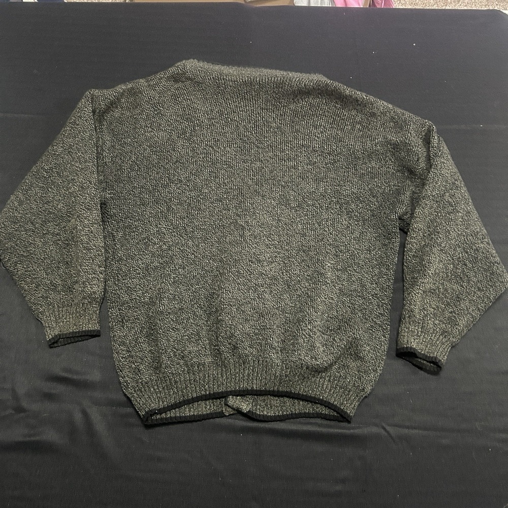 Vintage Cardigan Sweater Men's Medium Wool Italian Sweater Green Sportsman Knit - Picture 7 of 8